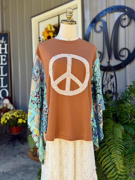 Boho Peace Sign Top