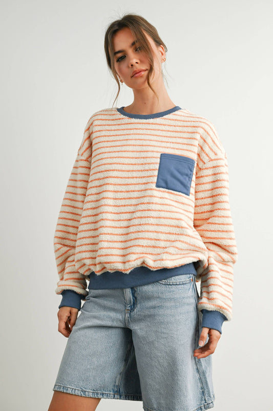 Doni Striped Oversized Crewneck Pullover