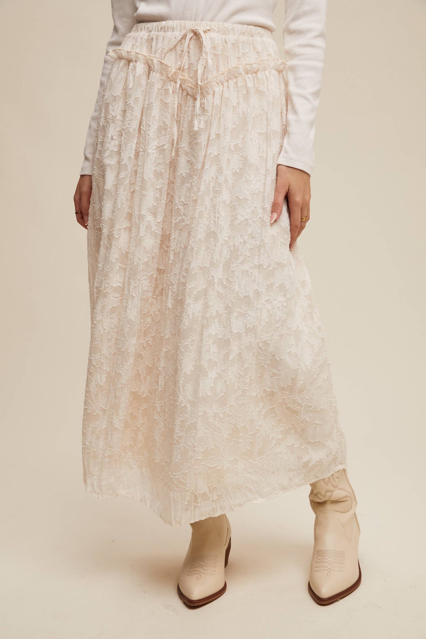 Burnout Floral Vintage Skirt