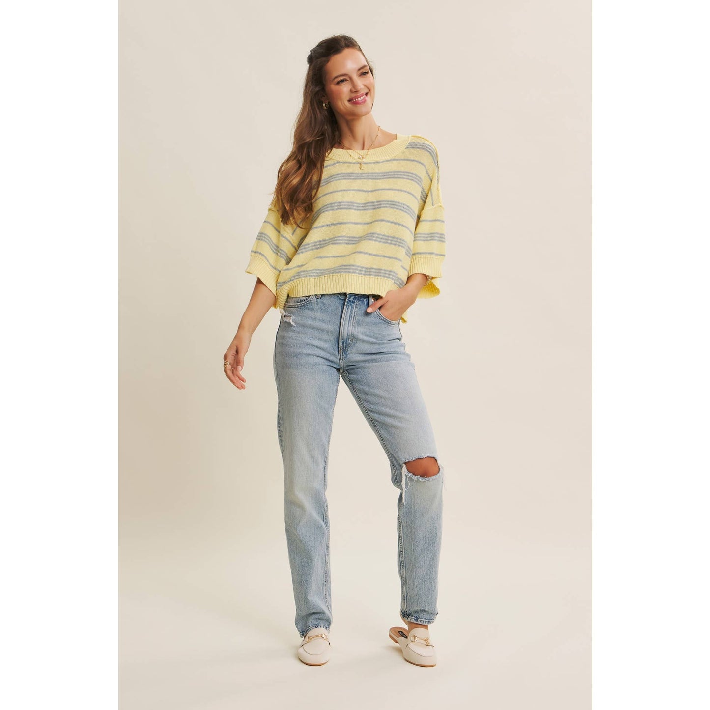 Lea Striped Lightweight Sweater