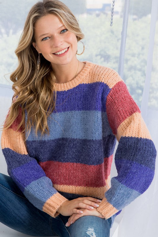 Dawn Chunky Striped Sweater - Milly's Boutique