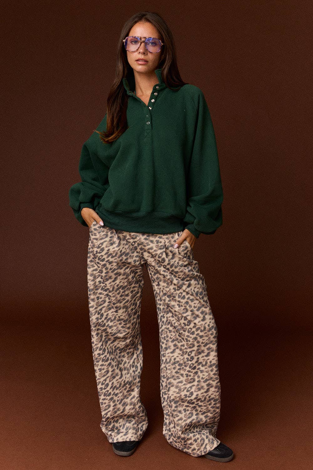 The Leopard Print Wide Leg Pants