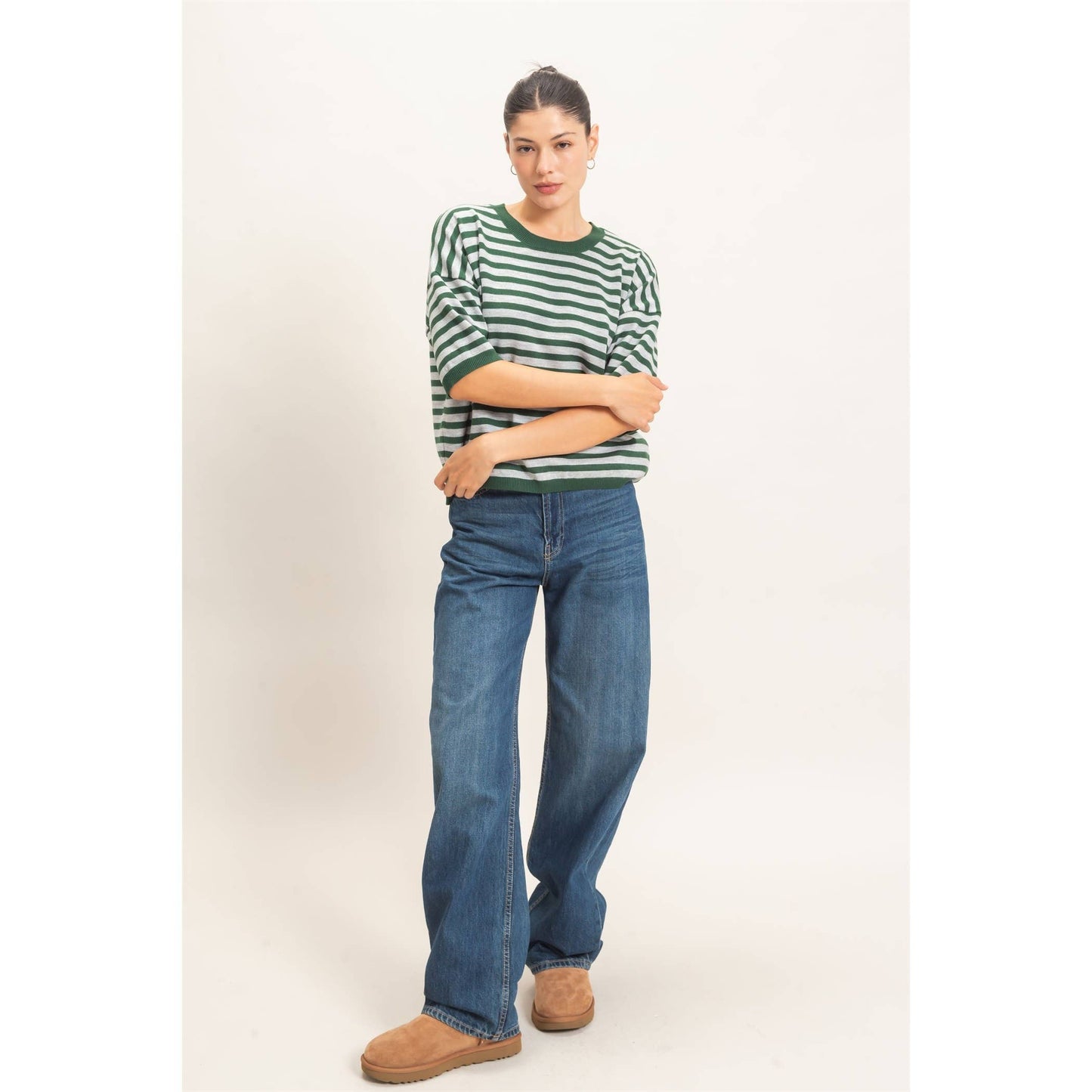 Haley Striped Crew Neck Sweater