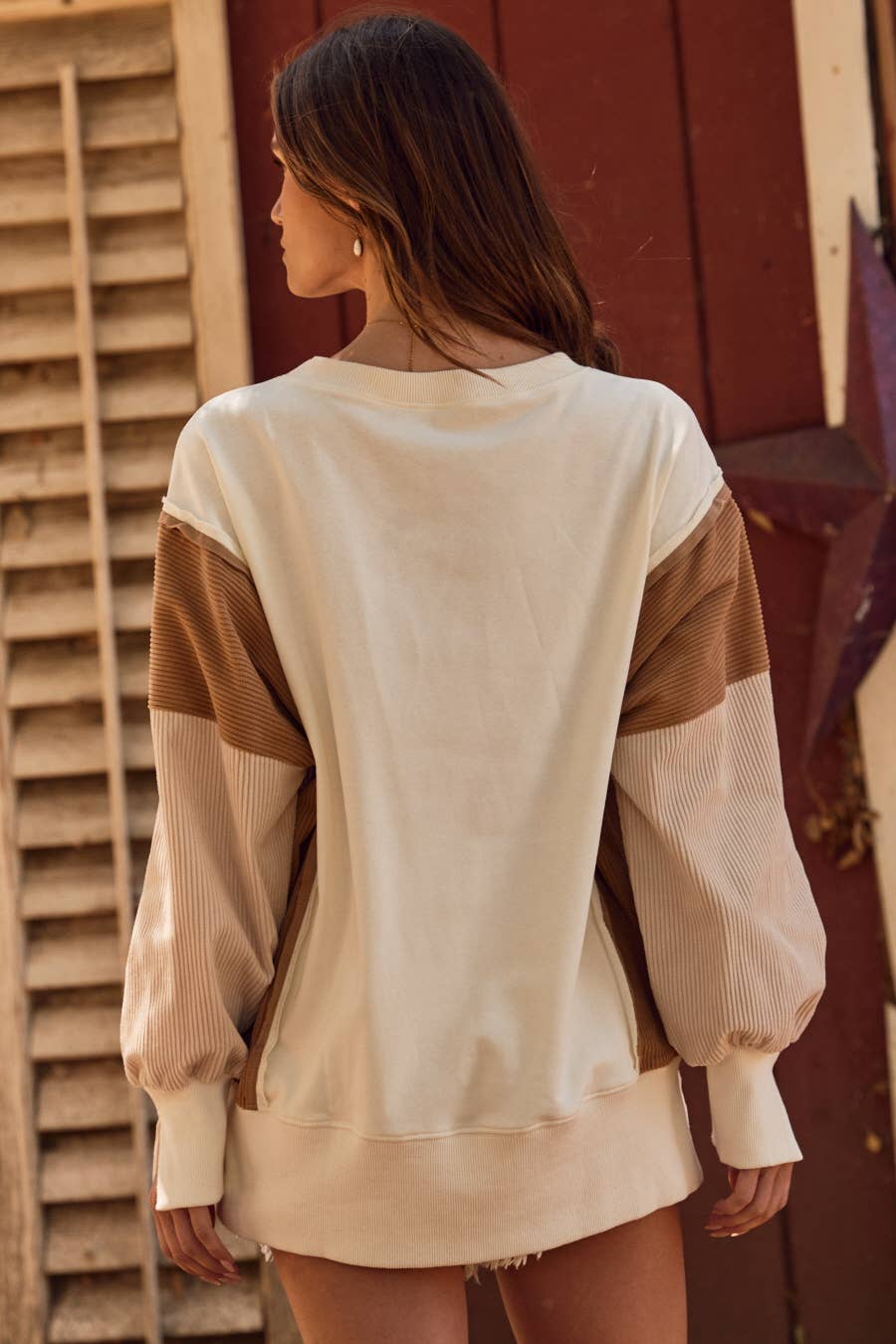 Jamie Color Block Oversized Pullover