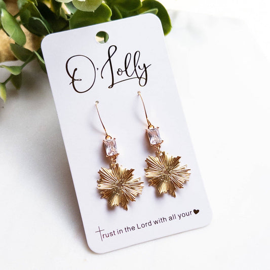 Carrie Gold Burst Dangle Earrings