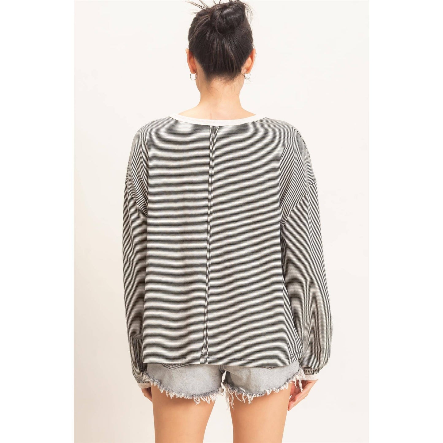 Kendra Striped Boat Neck Top