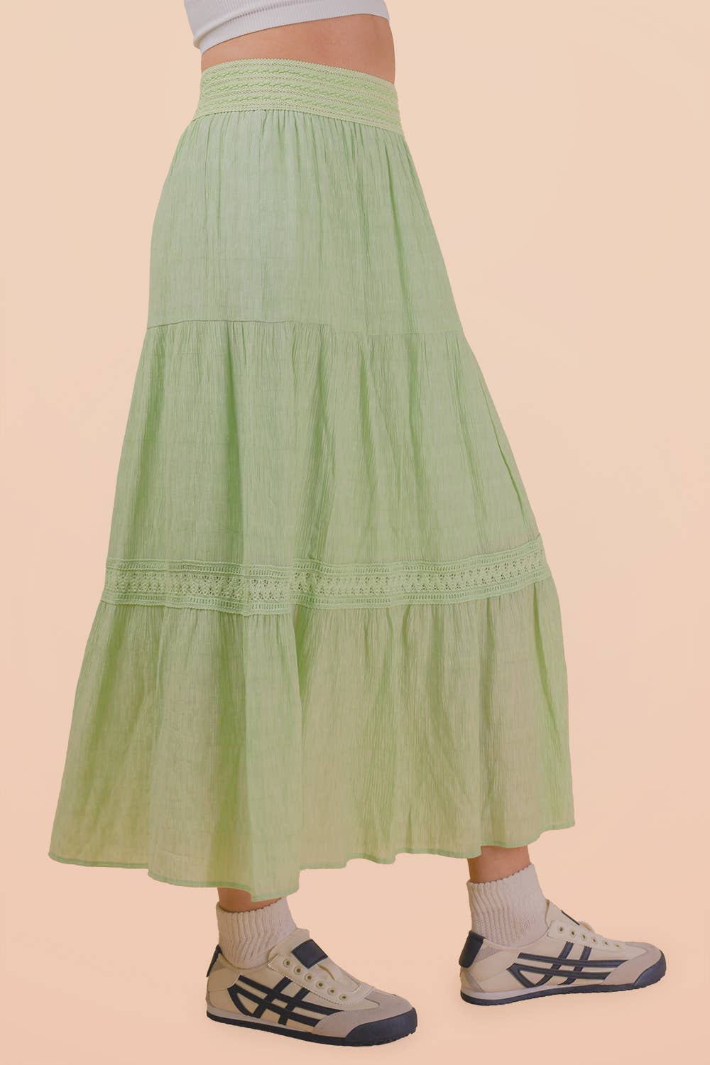 Layered Solid Maxi Skirt