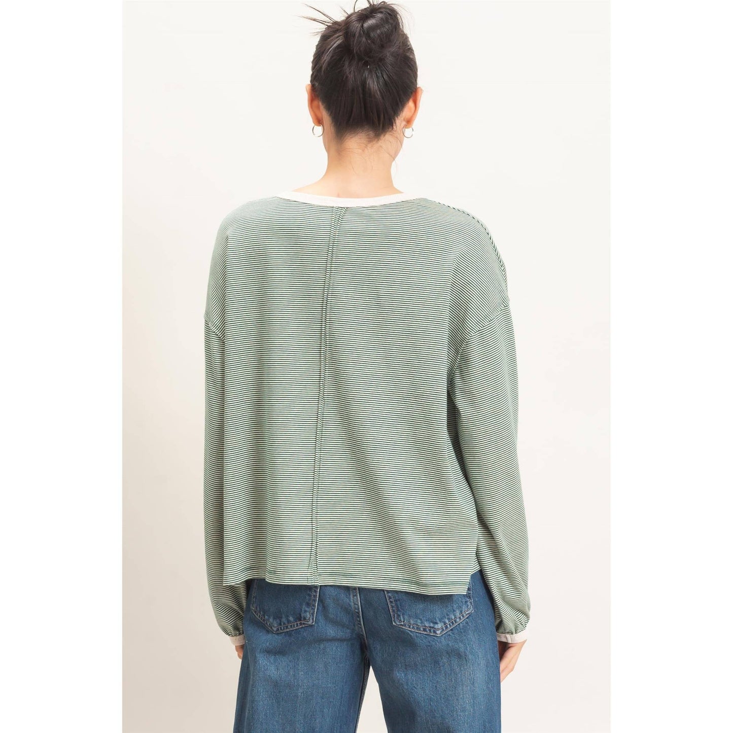 Kendra Striped Boat Neck Top