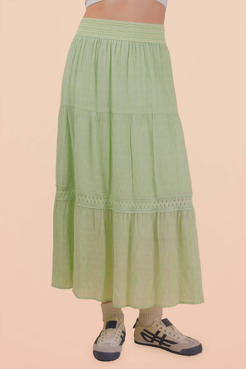 Layered Solid Maxi Skirt