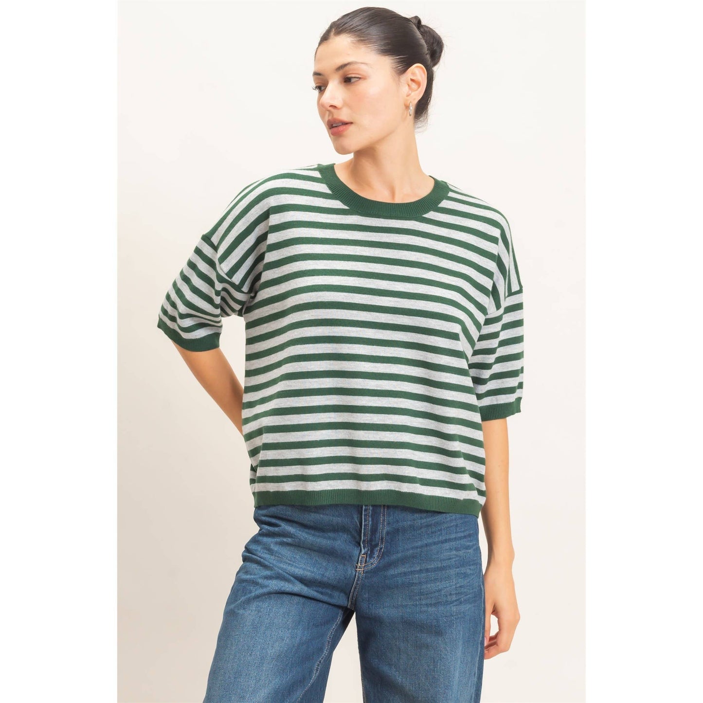 Haley Striped Crew Neck Sweater