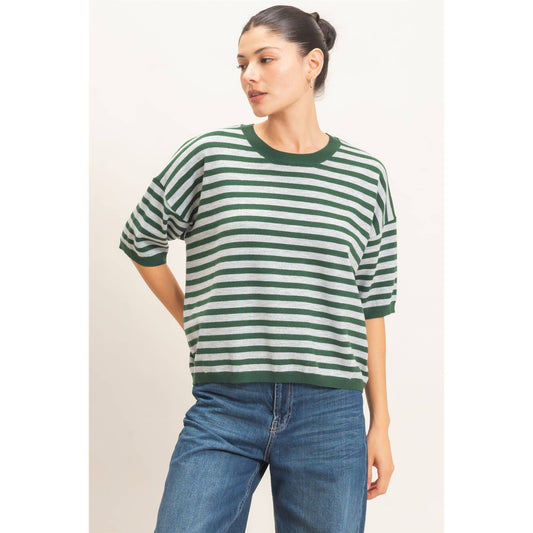 Haley Striped Crew Neck Sweater