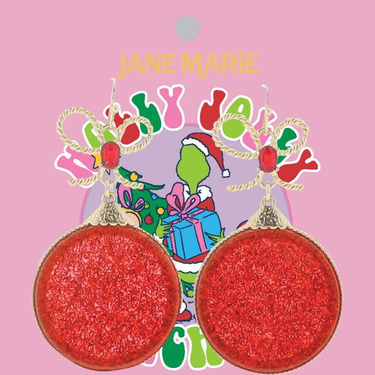 Christmas Ornament with Bow Earring