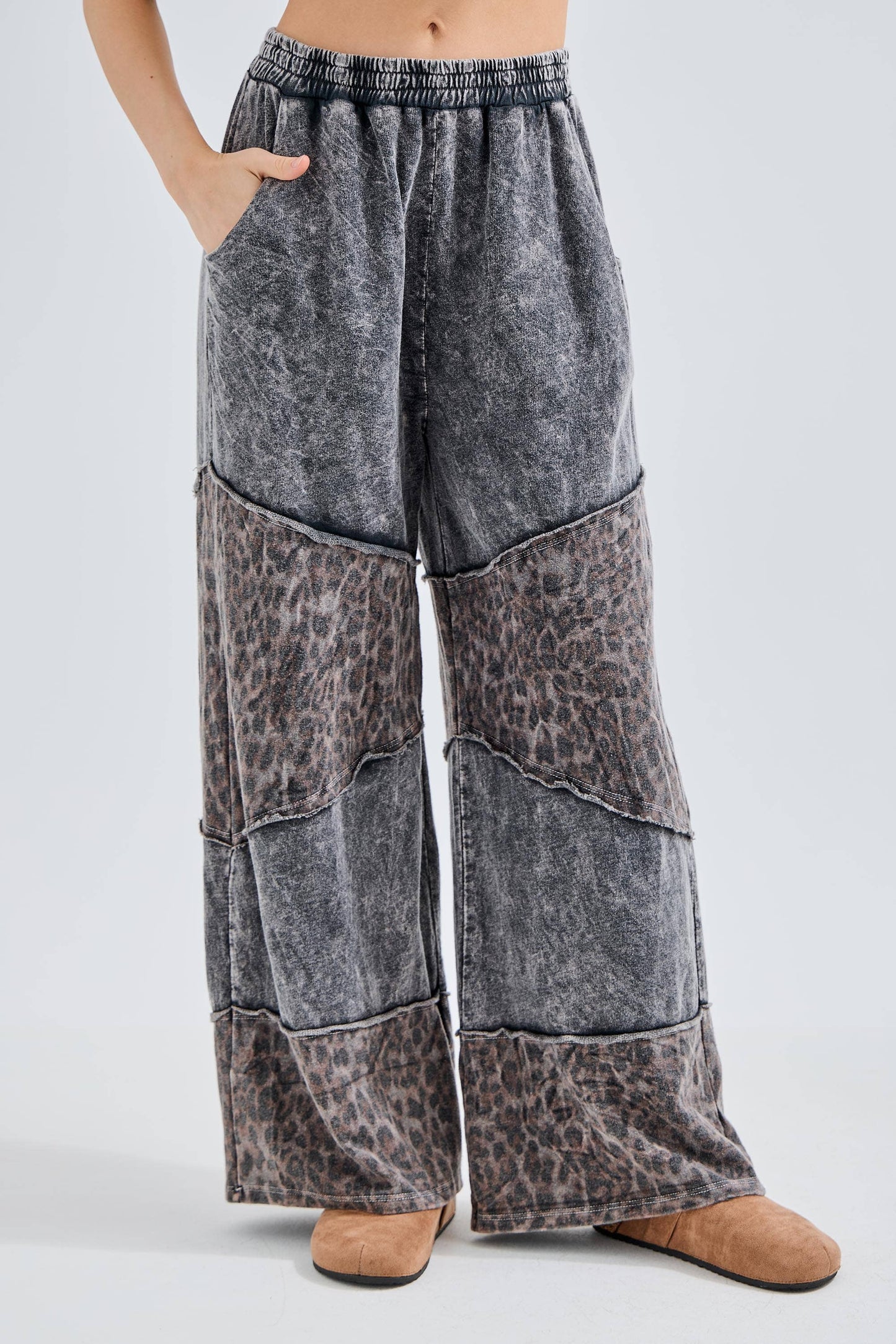 Leopard Mineral Washed Pants