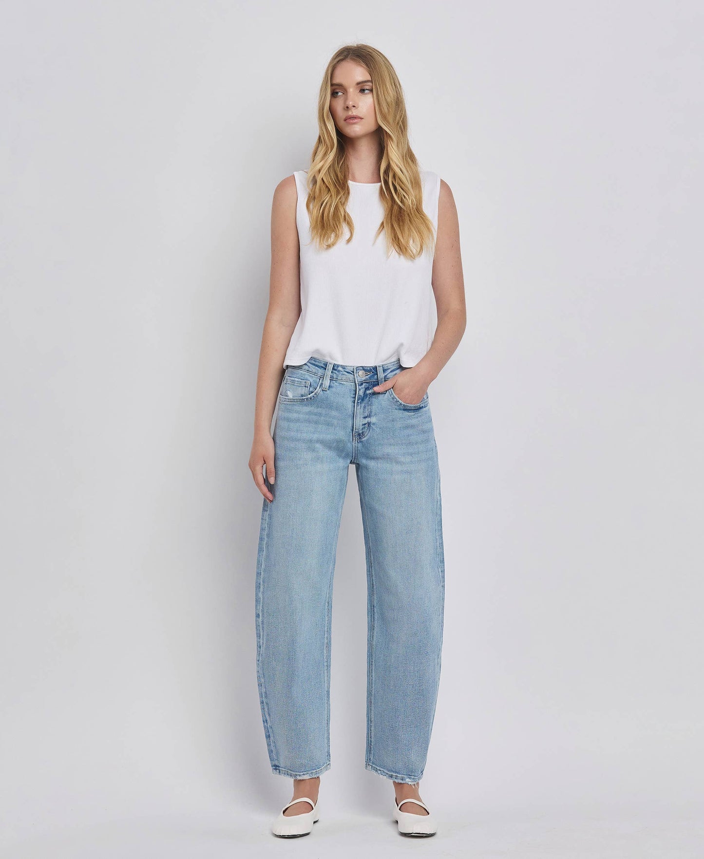 High Rise Barrel Jean