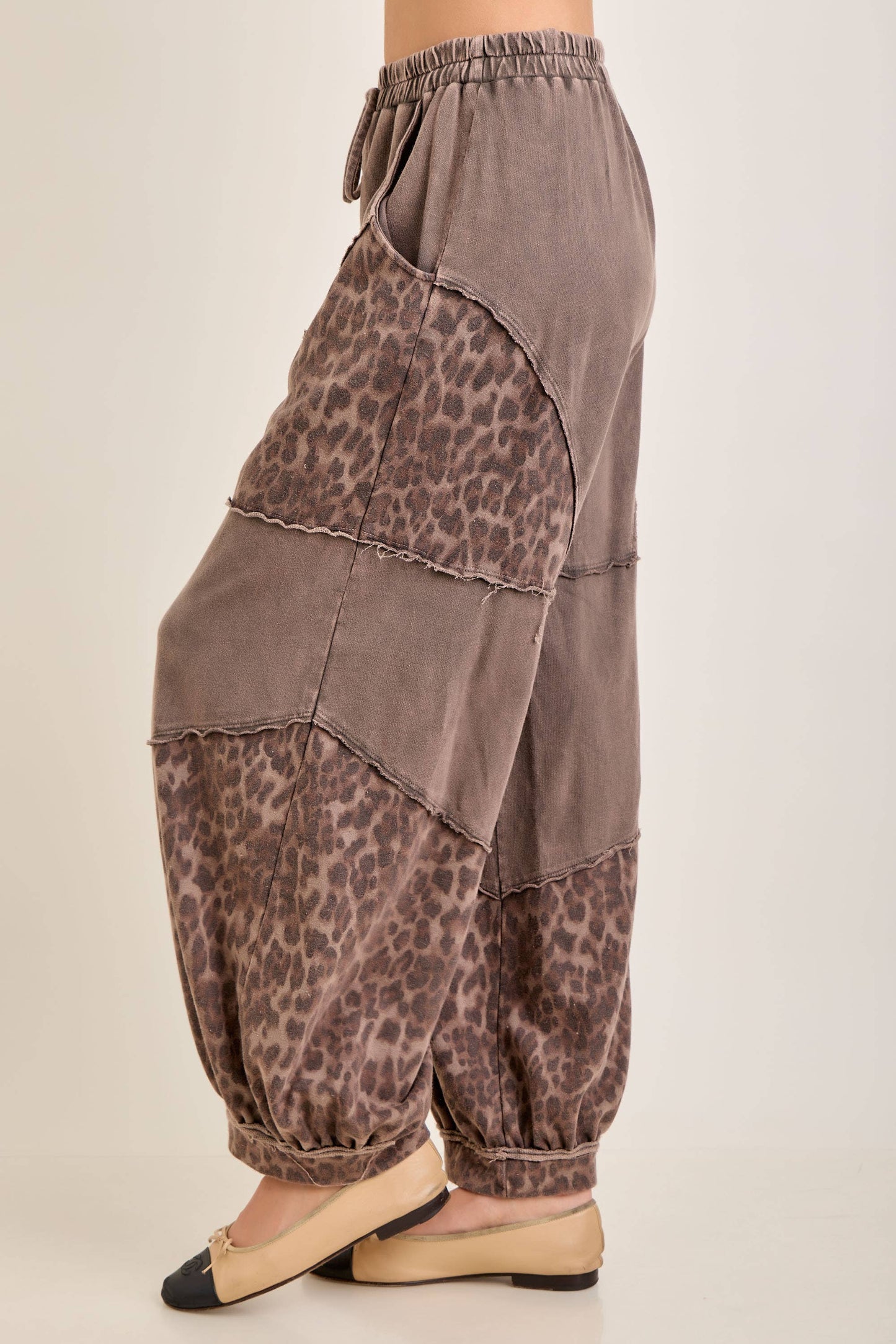Mineral Washed Cheetah Leopard Balloon Pants