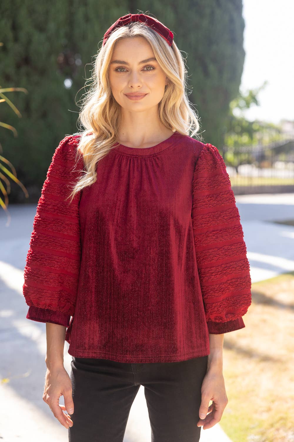 Vanna Textured Sparkle Velvet Top