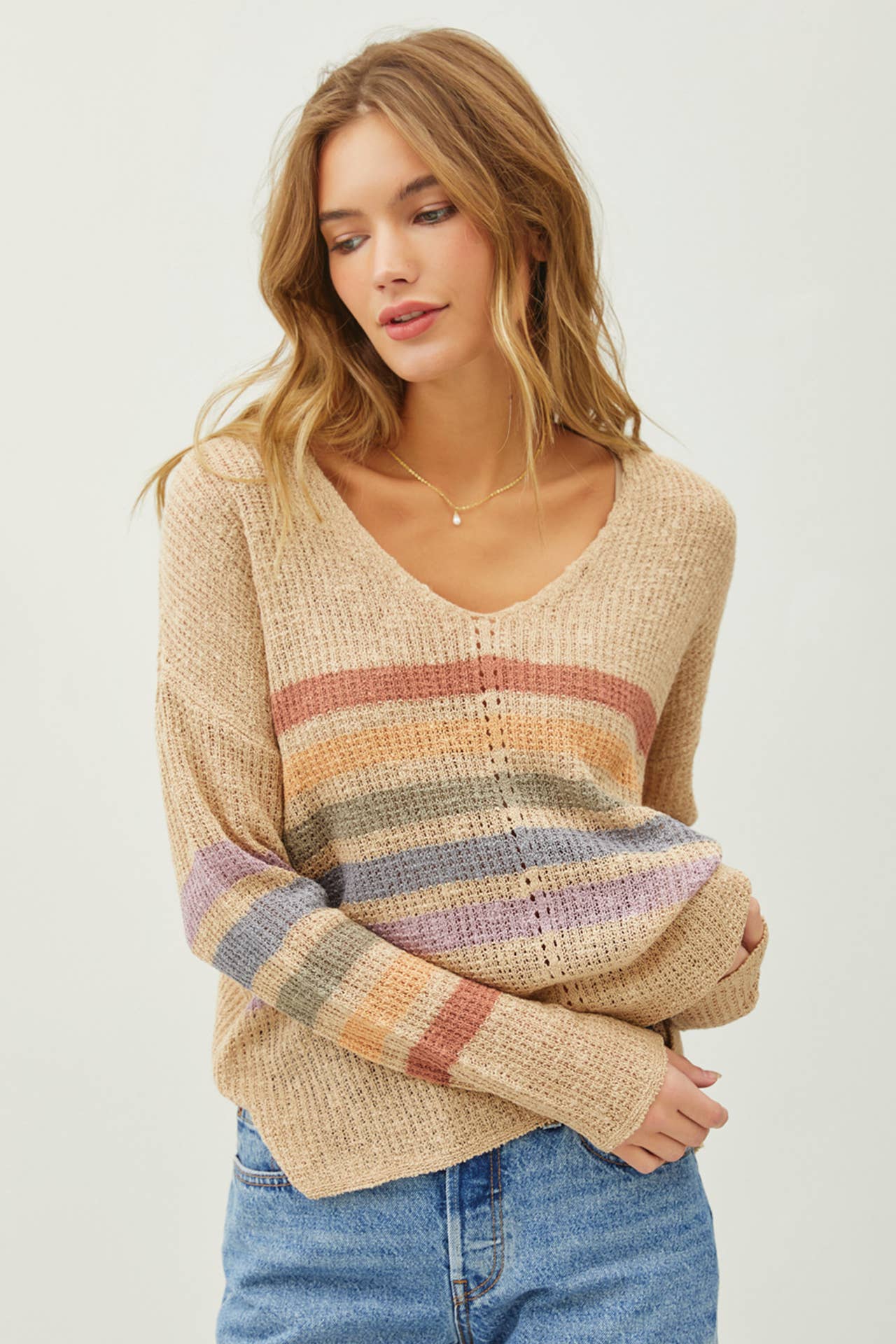 Eva Striped Light Weight Sweater