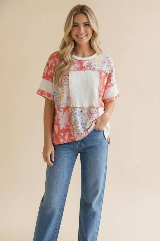 Oversized Color block Plus Top