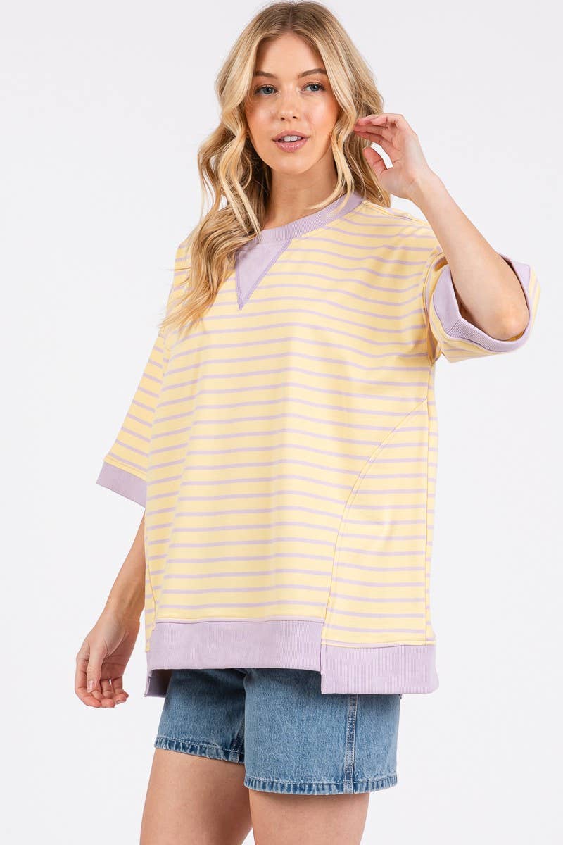 Steph Striped Terry Top