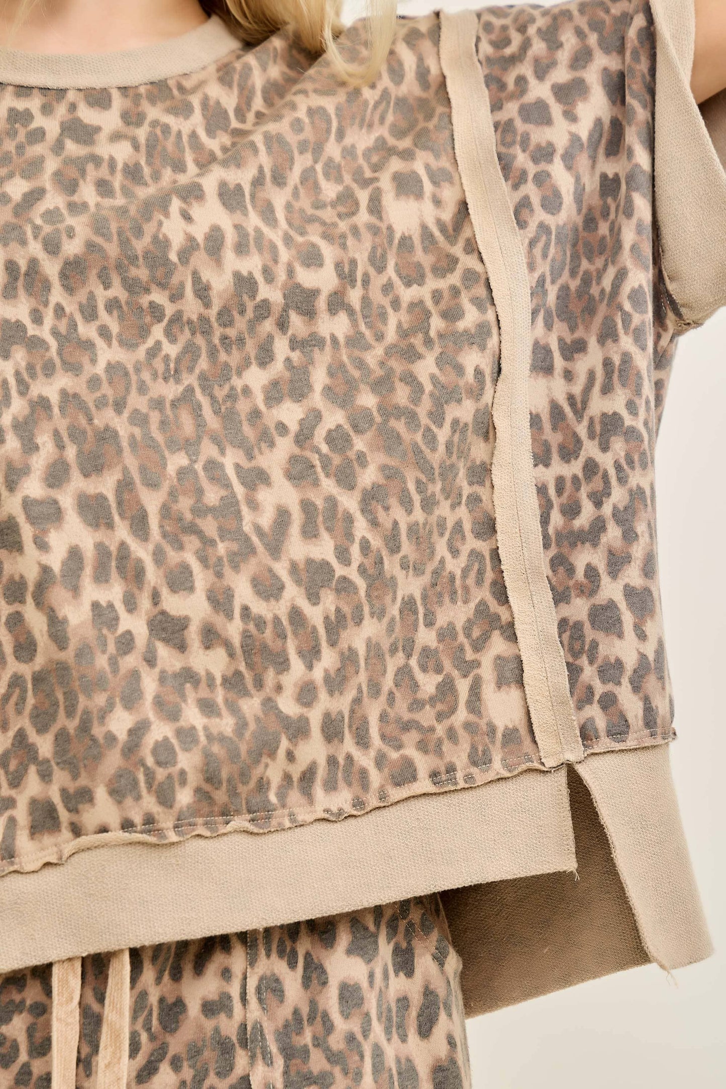 Leopard Terry Crewneck Top