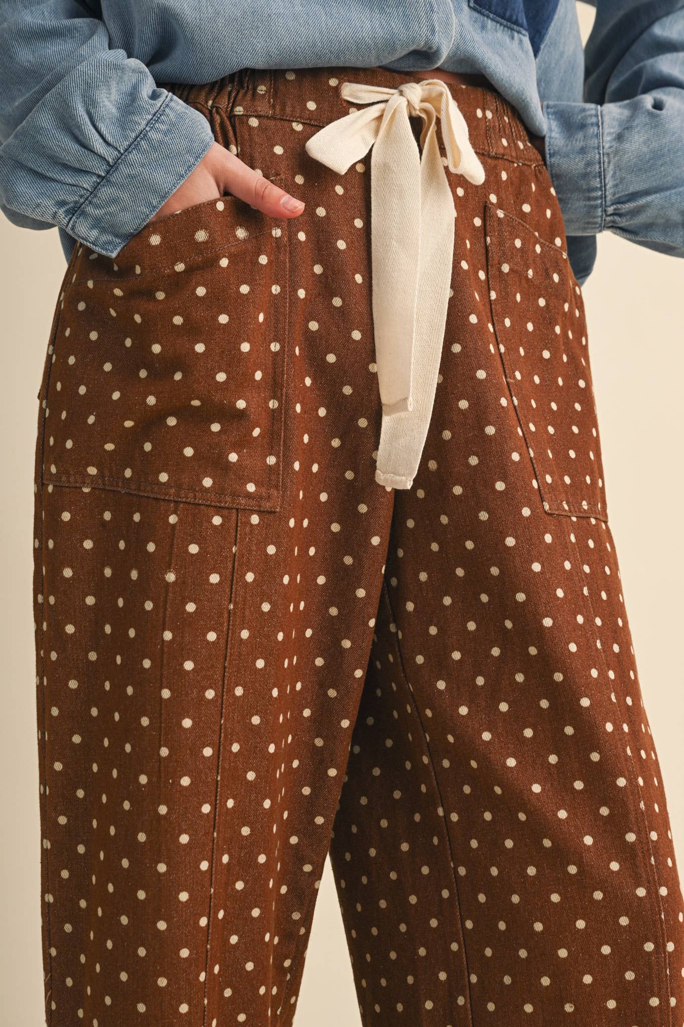 Polka Dot Drawstring Pants