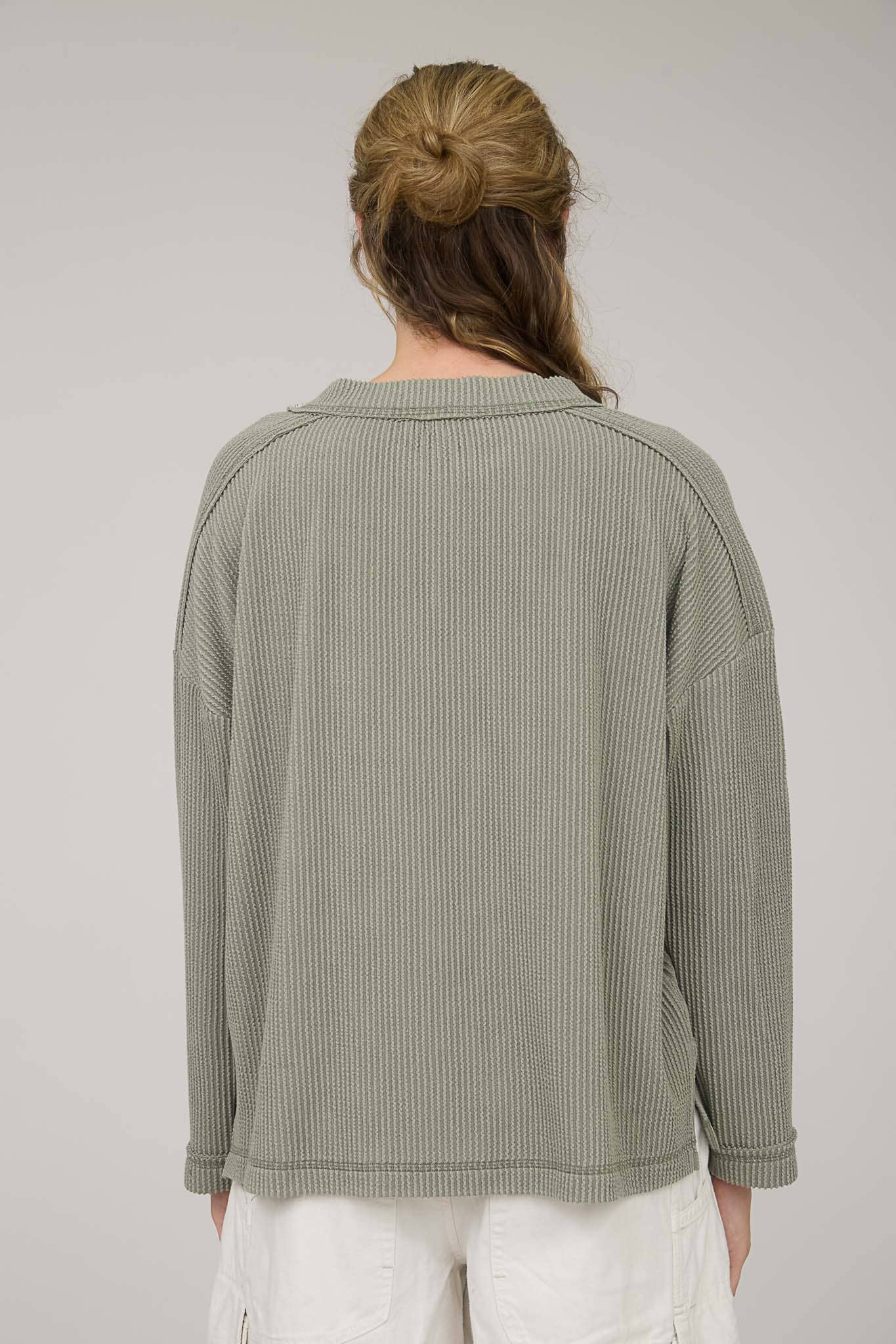 Carly Crew Neck Ribbed Top