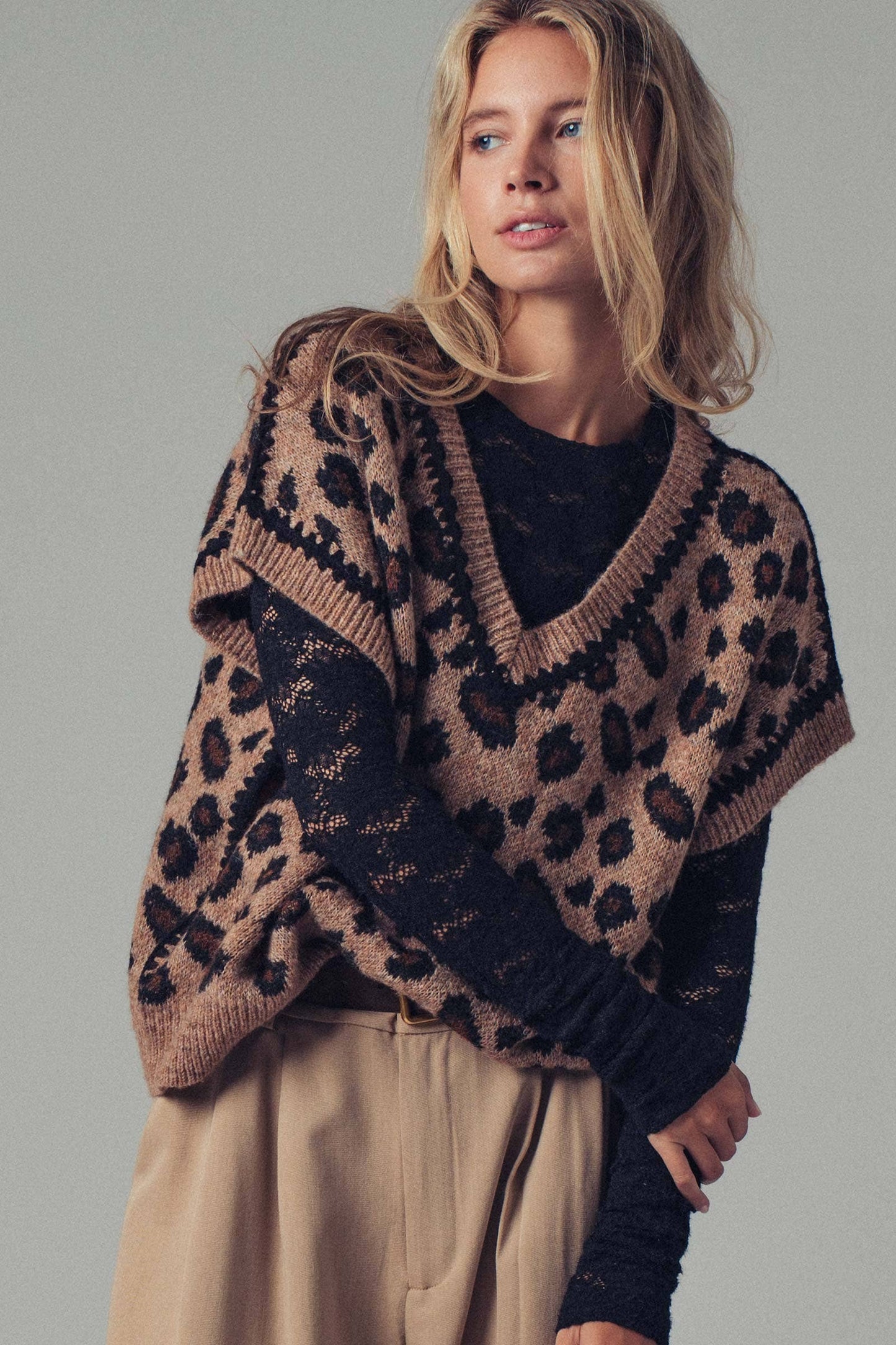Leopard Sweater Vest
