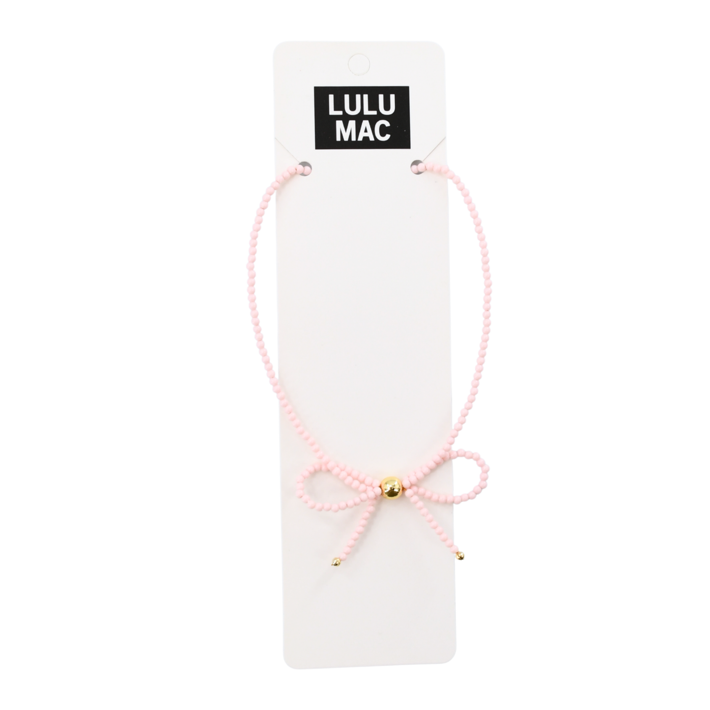 LULU Bow Necklace LIGHT PINK