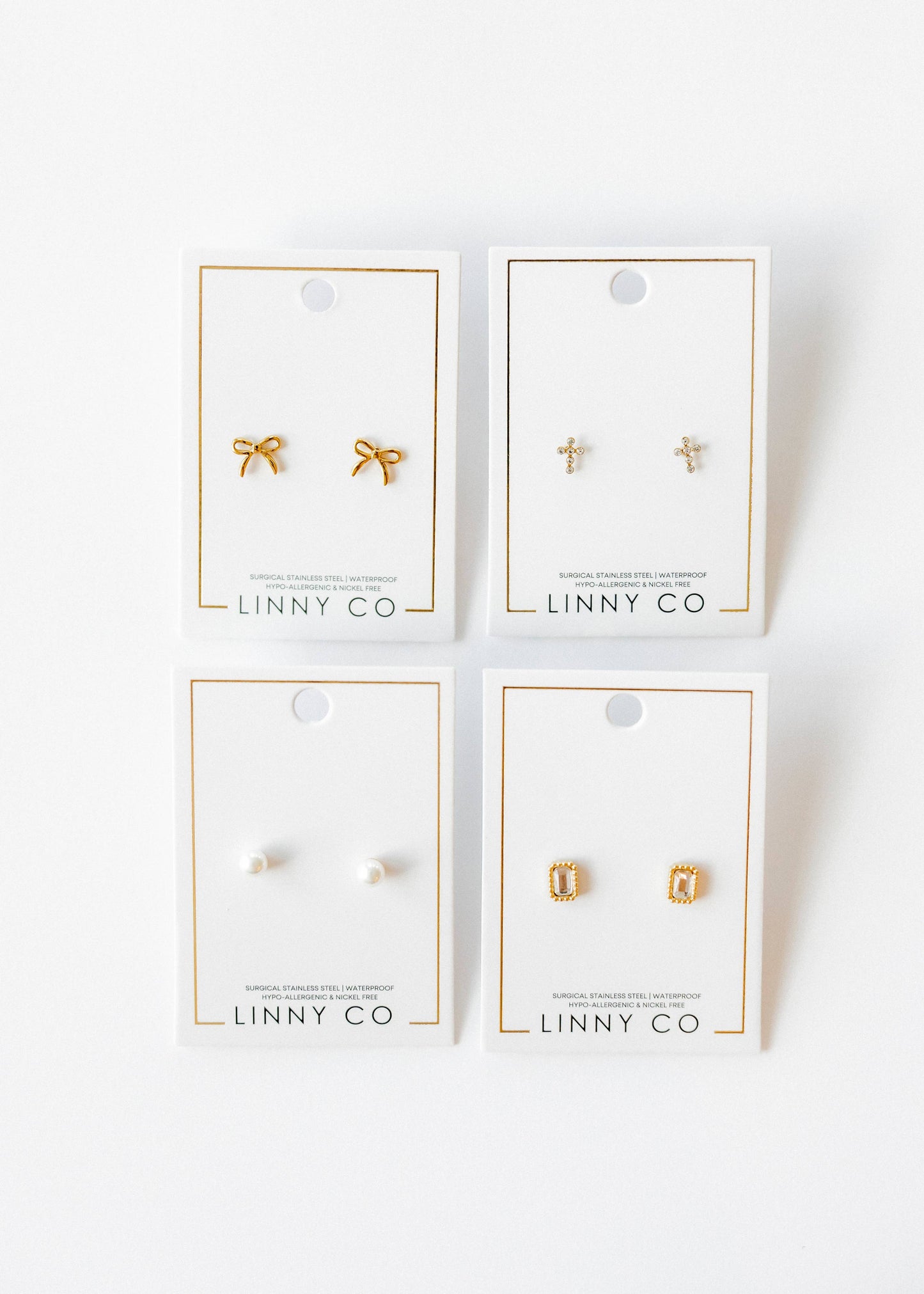 Screwback Stud Earrings - Sadie - Gold