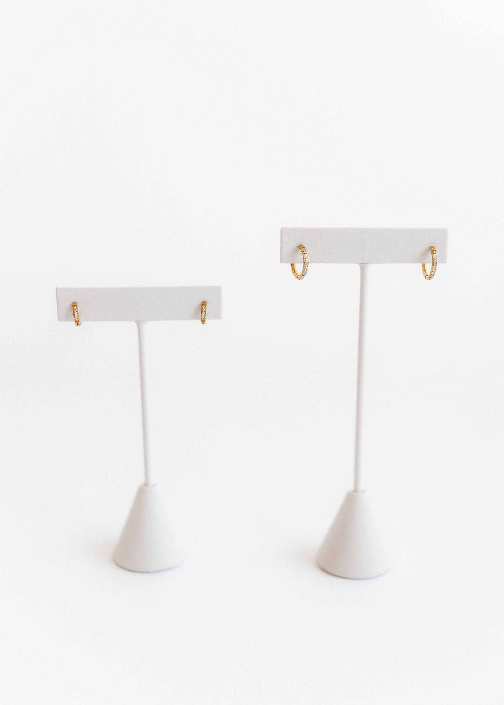 Huggie Earrings - Scarlett Hoop Gold 12mm CZ