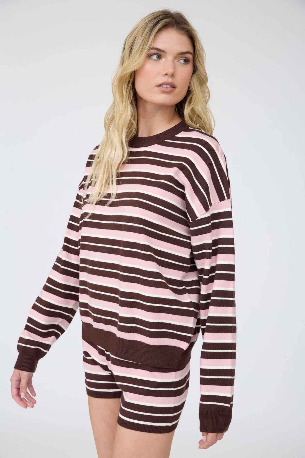 Haddy Striped Boxy Crew Sweater