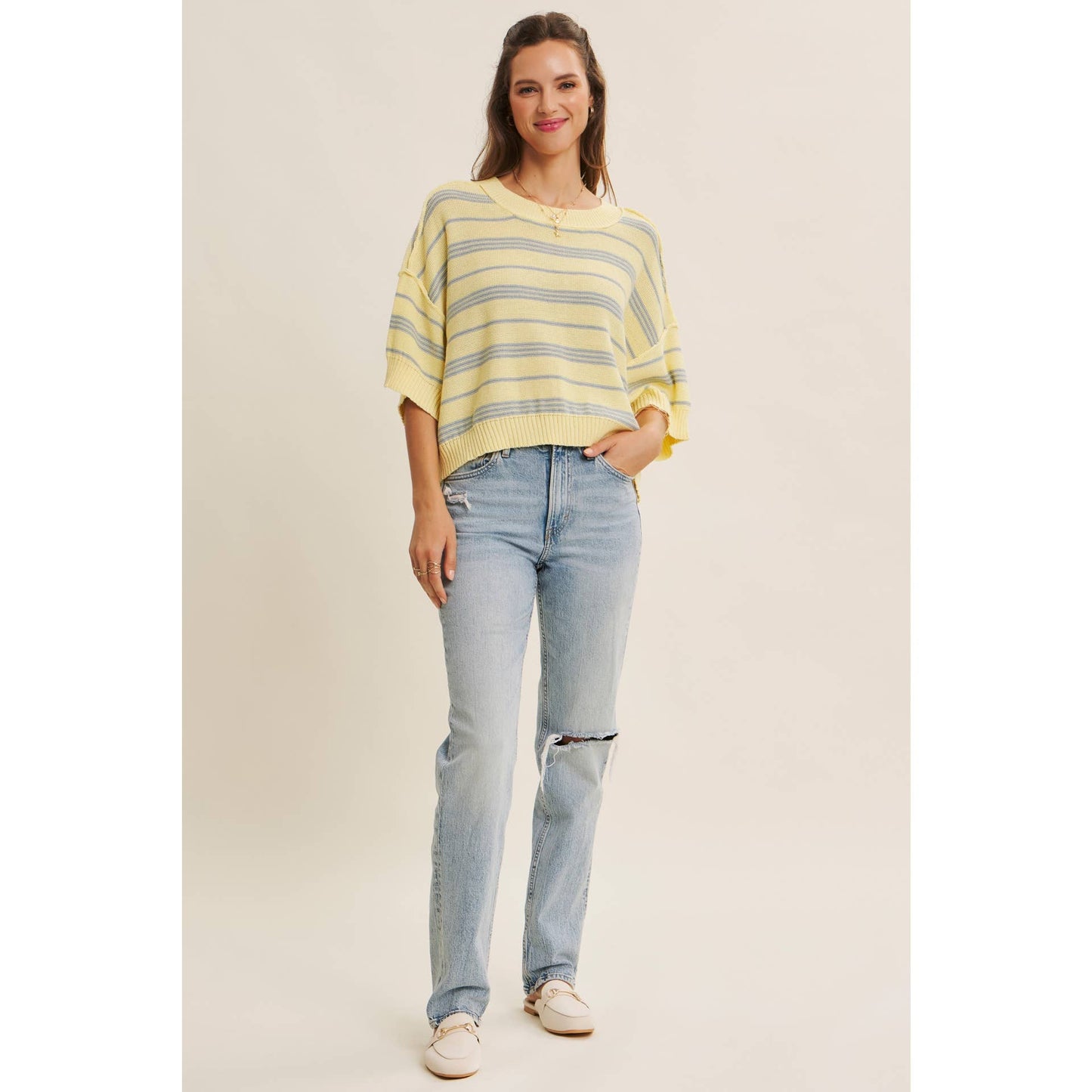 Lea Striped Lightweight Sweater