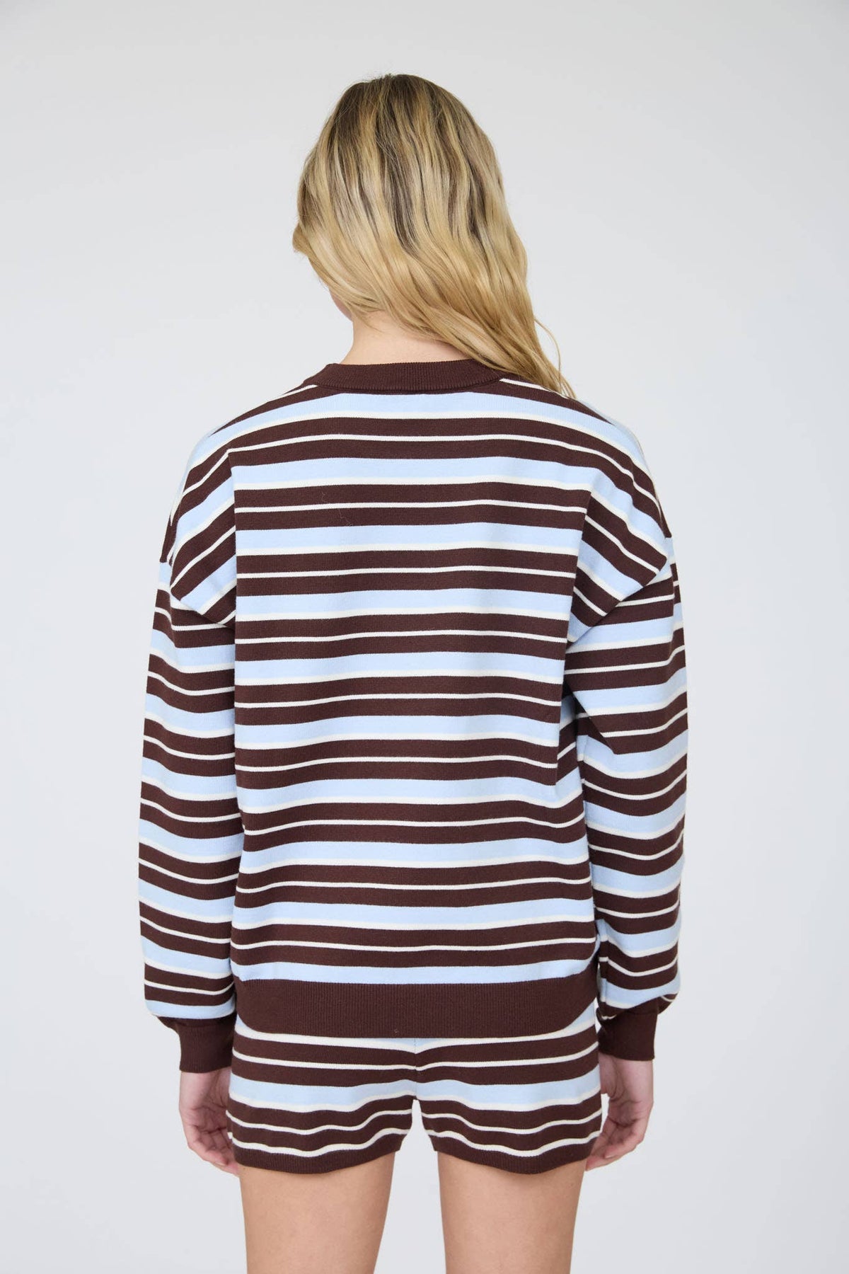 Haddy Striped Boxy Crew Sweater