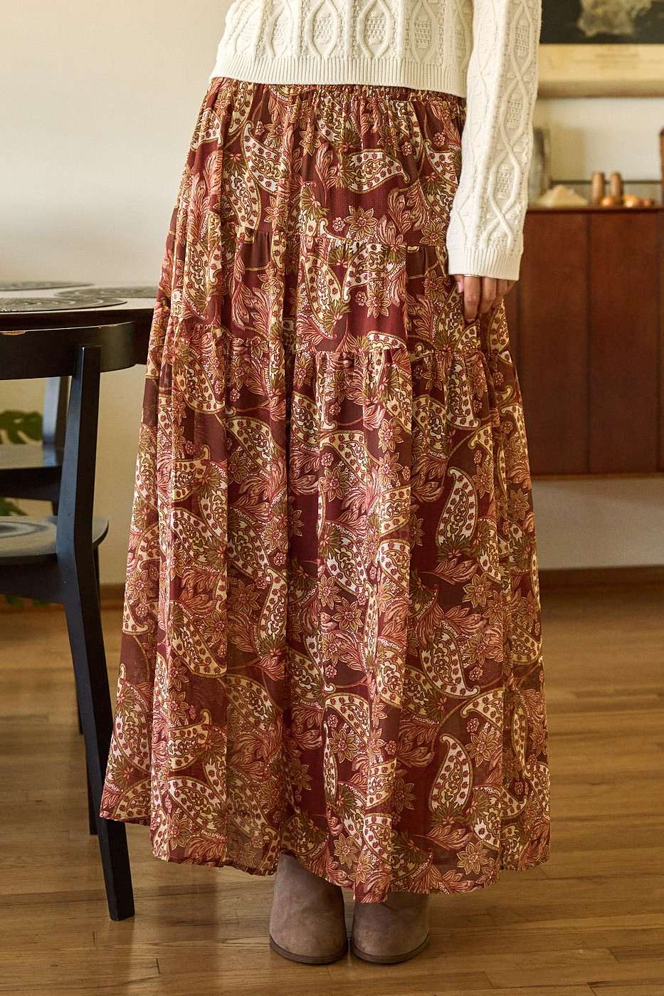 Paisley Boho Maxi  Skirt