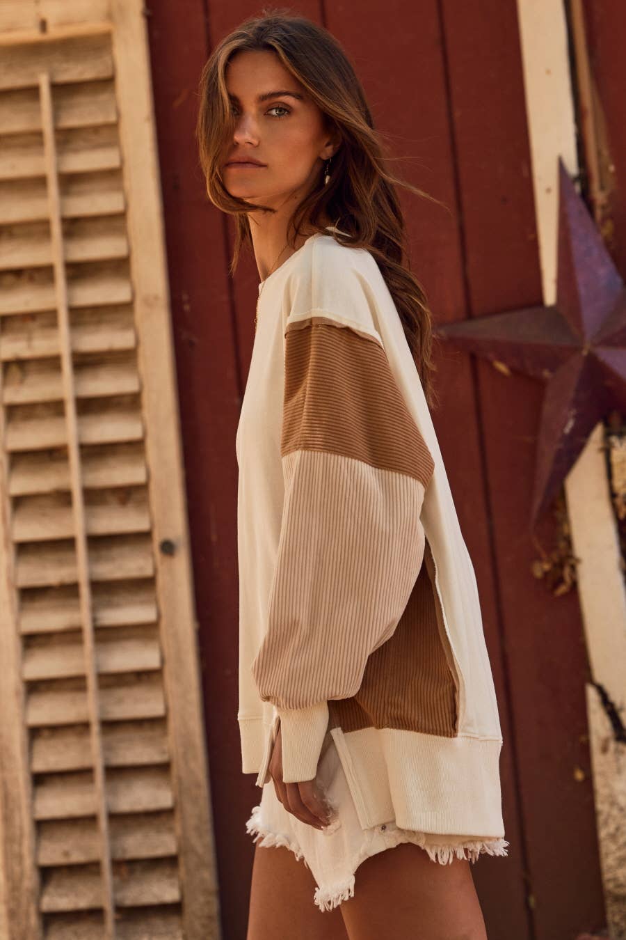 Jamie Color Block Oversized Pullover