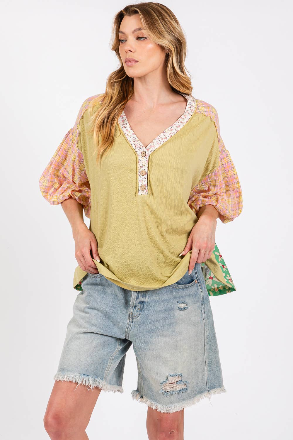 Randi Bubble Sleeve Plus Top