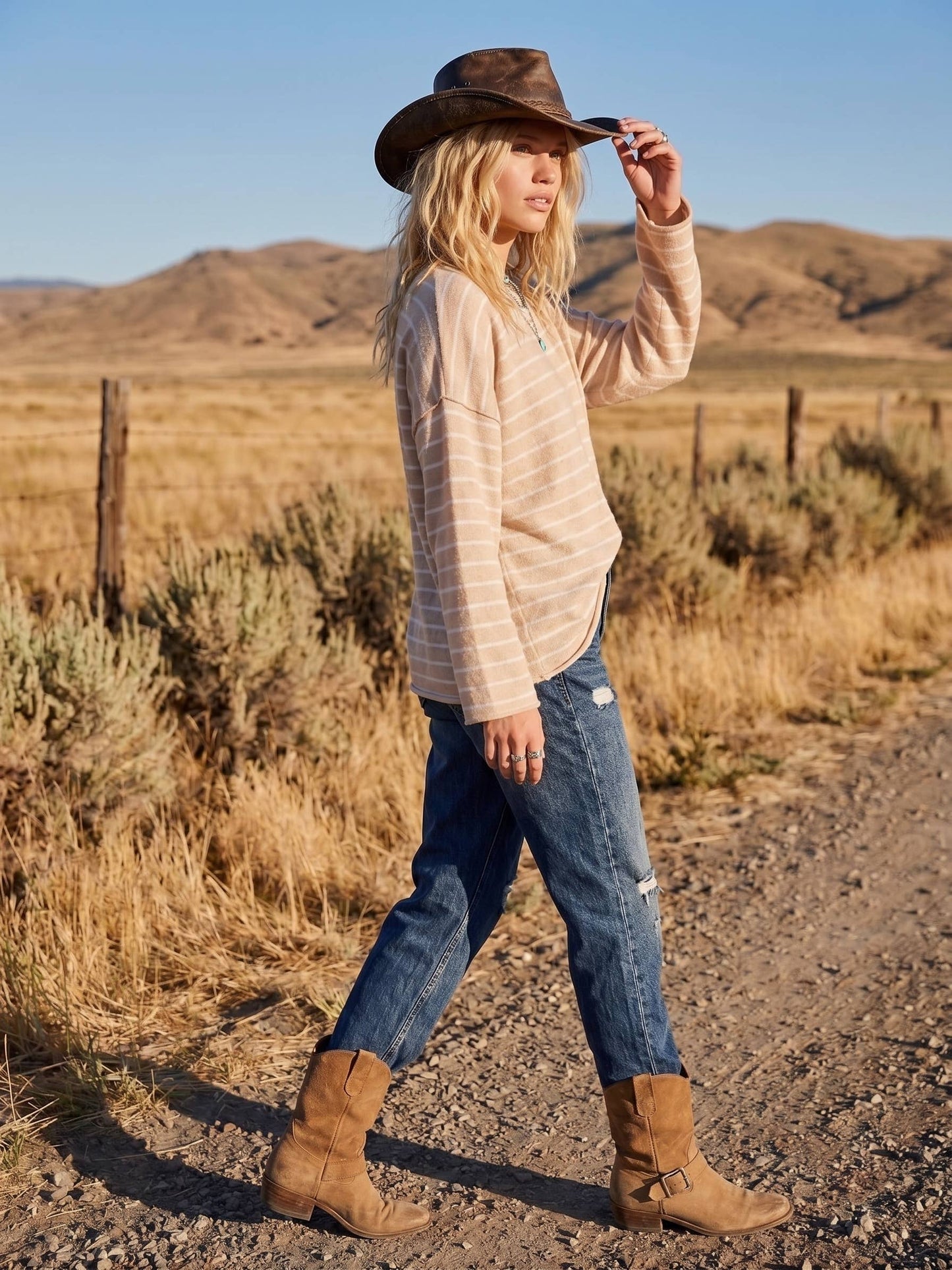 Jaren Oversized Lightweight Striped Sweater