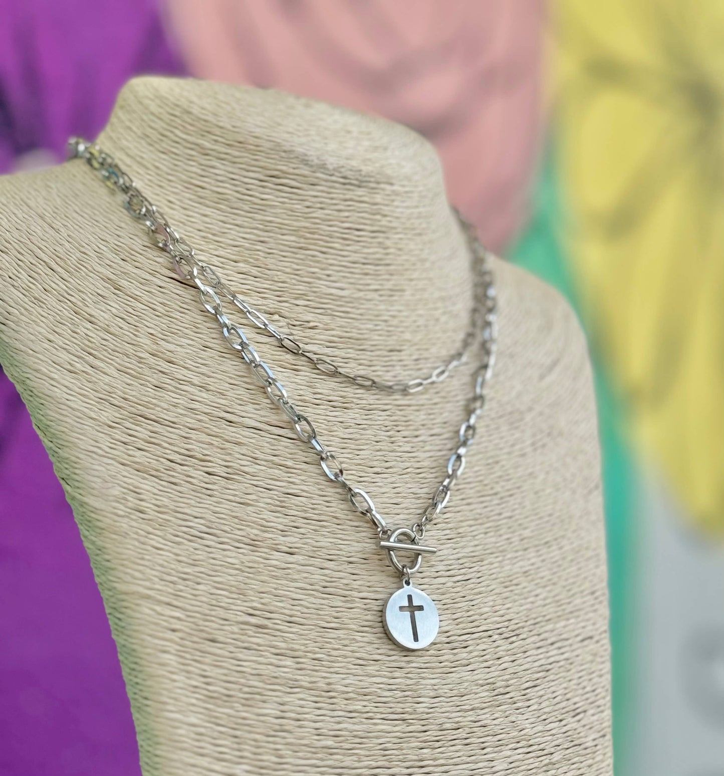 Cross Toggle Necklace