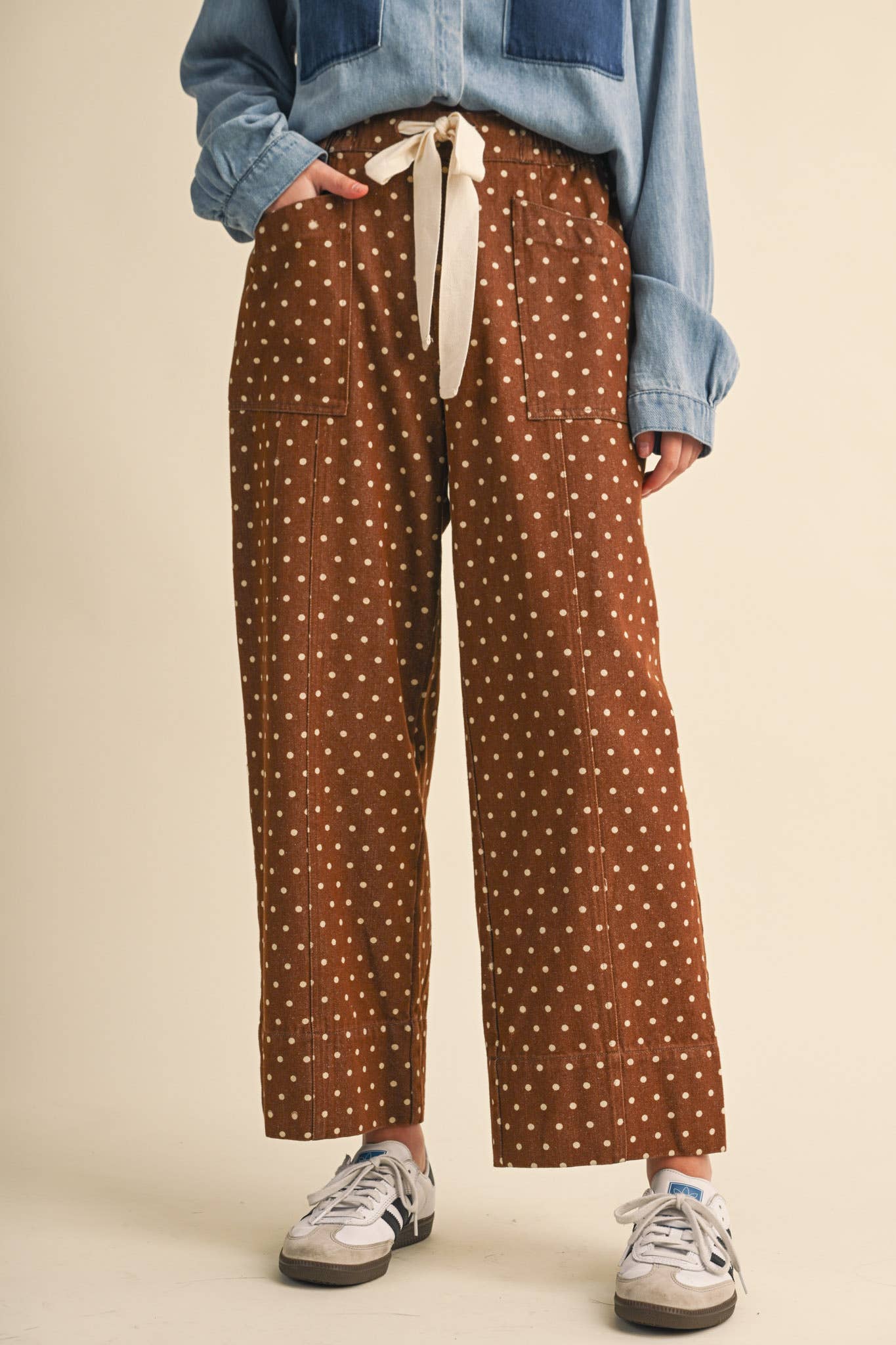 Polka Dot Drawstring Pants
