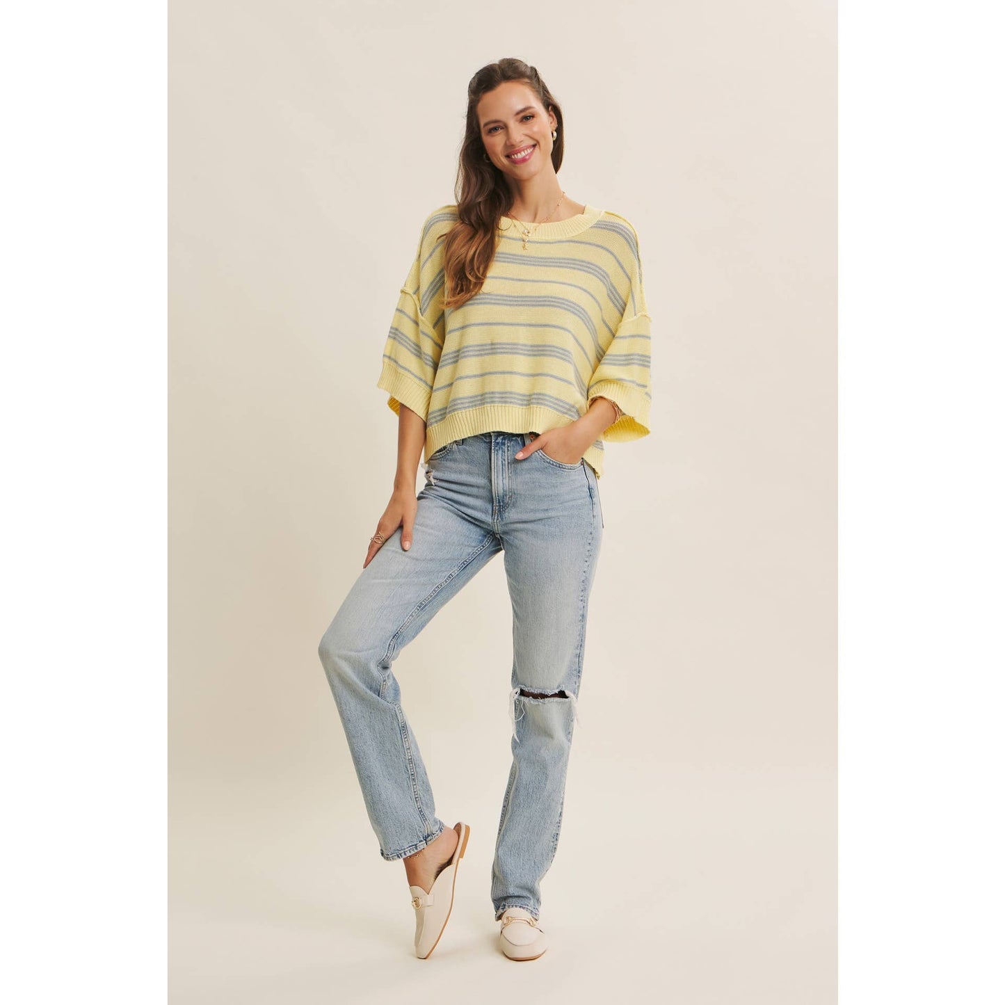 Lea Striped Lightweight Sweater