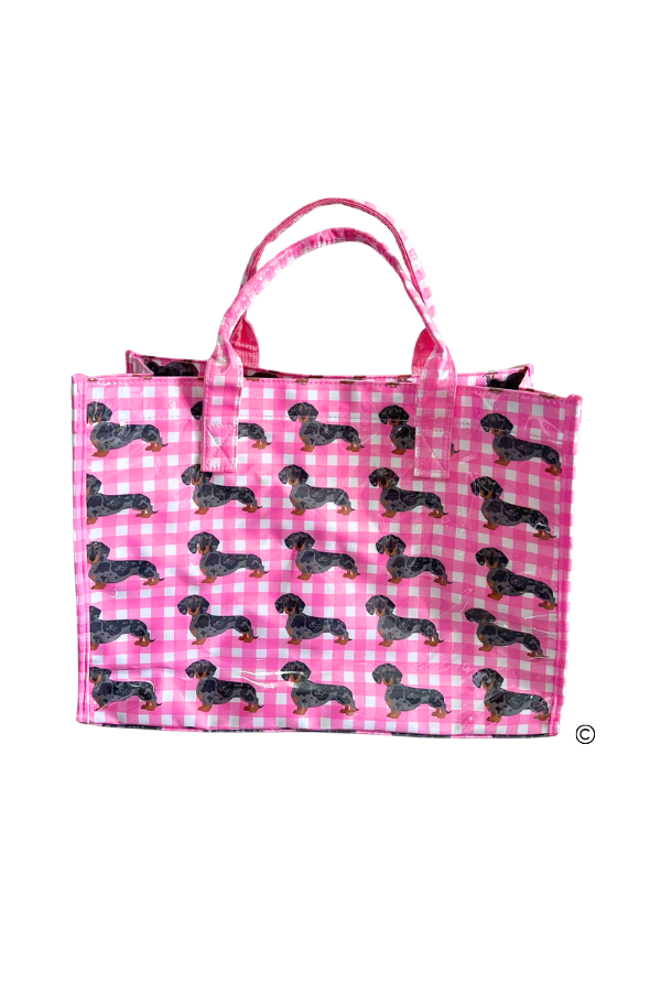 The Chloe Pink Gingham Vinyl Tote Bag