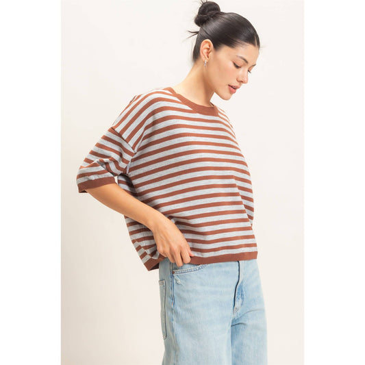 Haley Striped Crew Neck Sweater