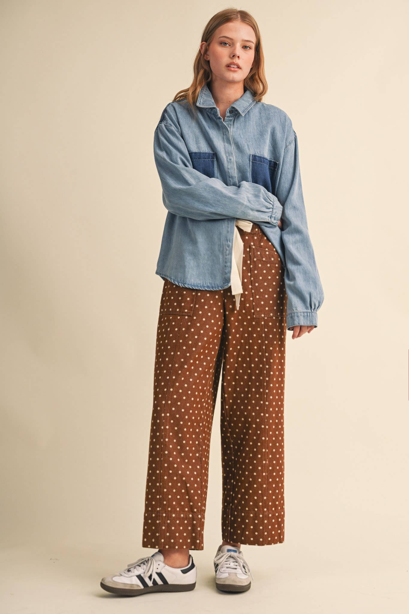 Polka Dot Drawstring Pants