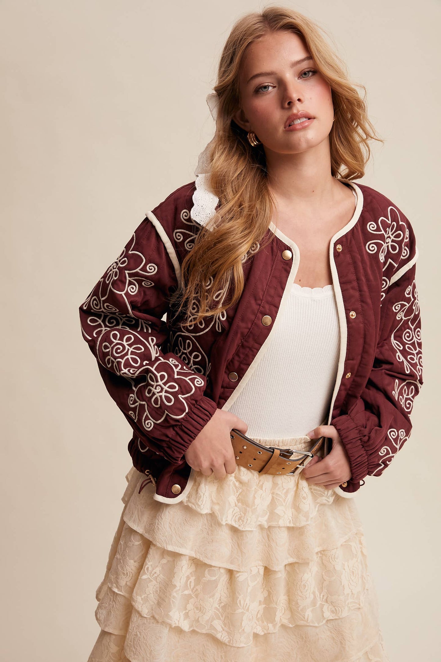 Embroidered Quilted Jacket