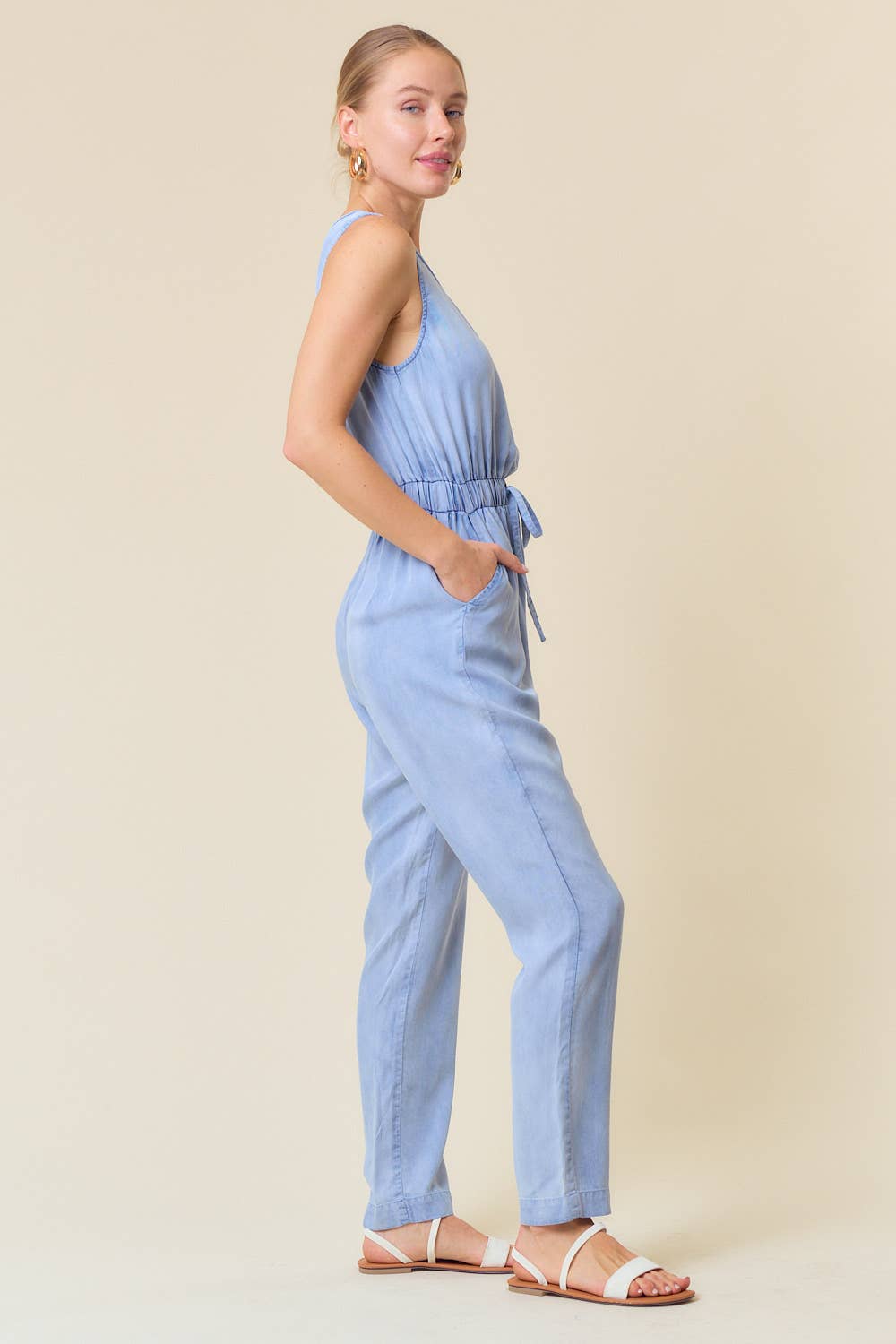 Dani Sleeveless Henley Jumpsuit