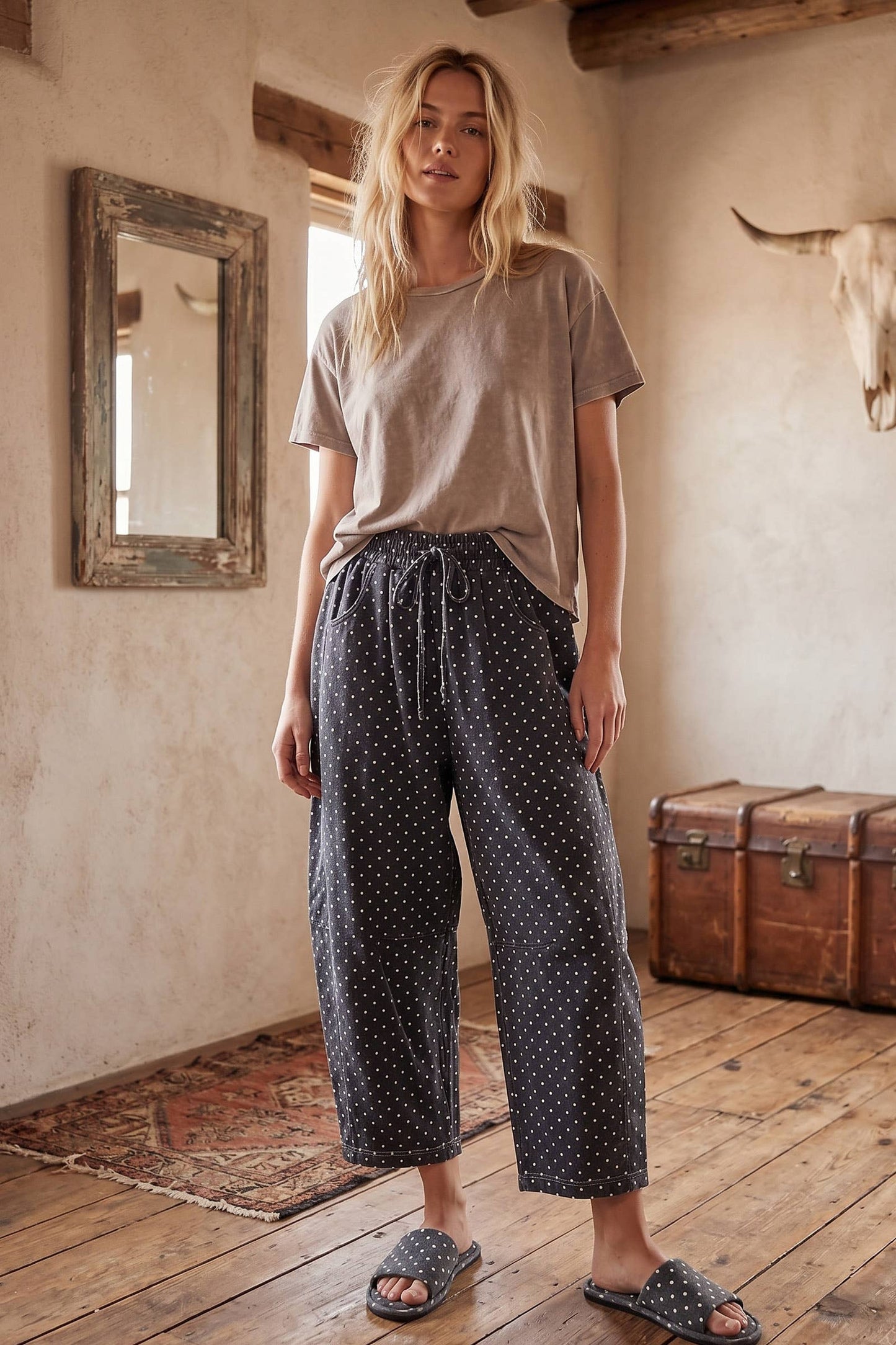 Mineral Washed Scuba Barrel Lounge Pants