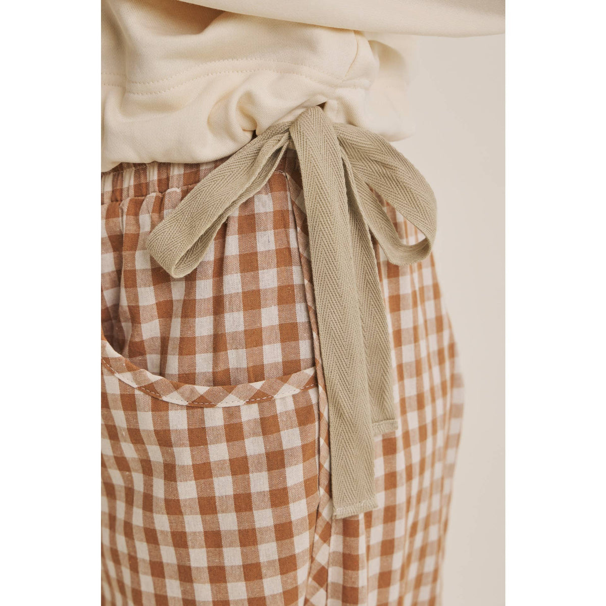 Easy Day Relaxed Gingham Cotton Barrel Leg Pants