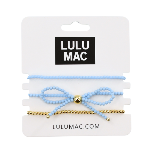 LULU Bow Bracelet Stack  LIGHT BLUE