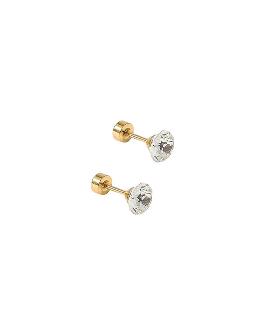 Screwback Stud Earrings Lux - Zuri Clear