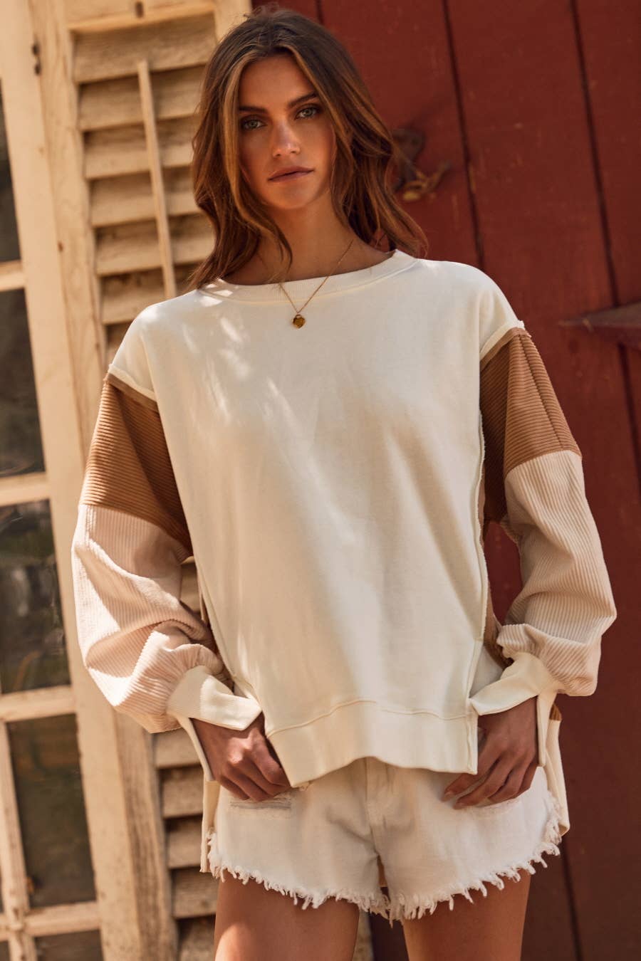 Jamie Color Block Oversized Pullover